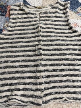 Madewell Black & Cream Striped Knit Tank